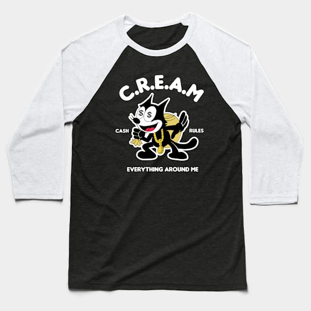 Wu Cream  retro Tribute Baseball T-Shirt by Ninetynow